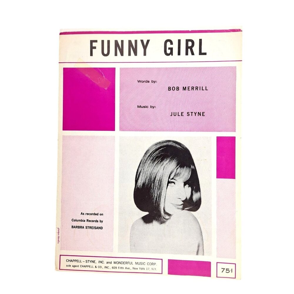Vintage Barbra Streisand Funny Girl Sheet Music Broadway Musical Babs Song 1964